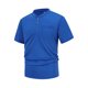 thumbnail image 4 of Mens Manga Corta Botón Abajo Camisas con Bolsillo Color Sólido Stand-Up Collar Blusa, Botón de la Moda de Bolsillo para los Hombres, Lavado de Manos Casual, 4 of 5