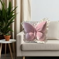 thumbnail image 3 of OIUR Butterfly Throw Pillow Plush Butterfly Pillow with Lace Ruffle Decorative Bedroom Cushion for Living Room Sofa Couch Bed Car, 3 of 7
