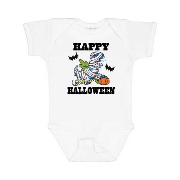 Inktastic Happy Halloween Mummy Dinosaur Boys or Girls Baby Bodysuit