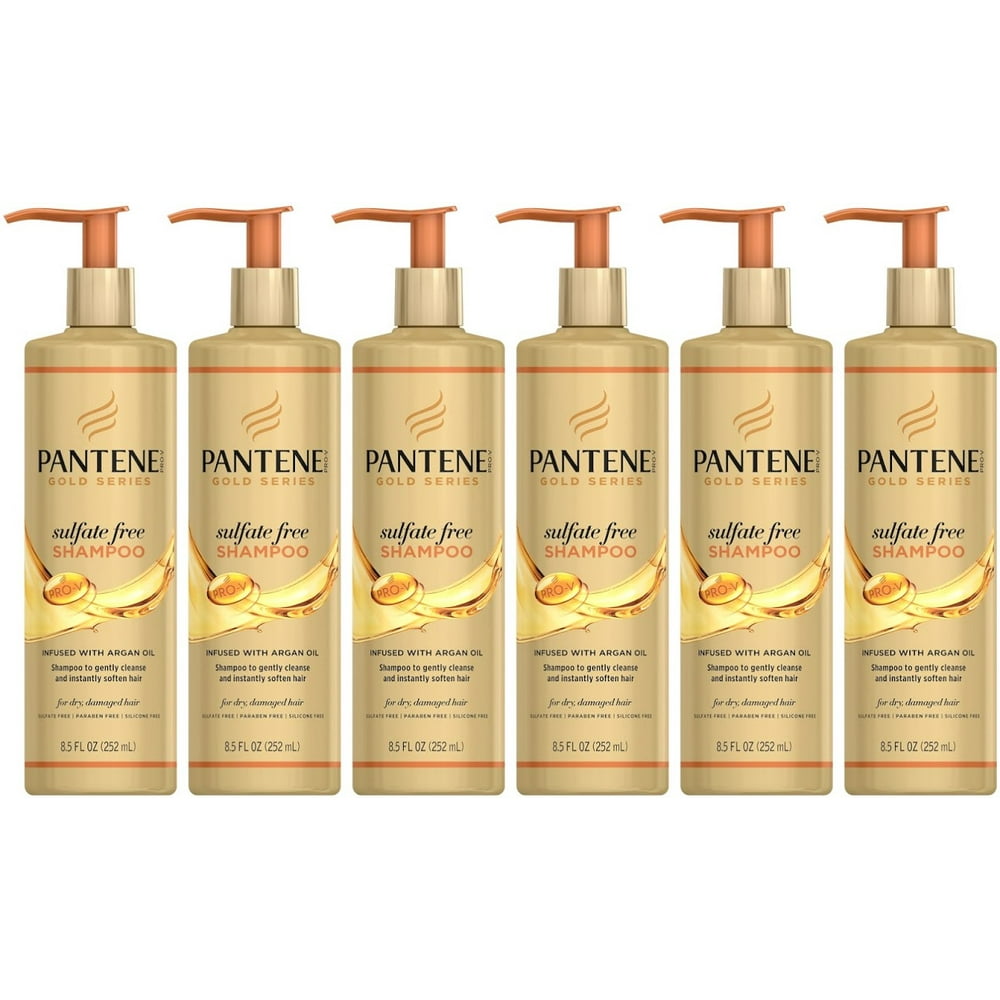 Pantene ProV Gold Series Sulfate Free Shampoo 8.5 Ounce (Pack of 6