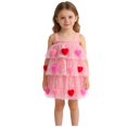 thumbnail image 2 of LIJCC Toddler Baby Girl Valentine Outfits - Sleeveless Layered Tulle Tutu Dress Suspenders Dresses 3D Plush Heart Red Pink Kids Clothes, 2 of 9