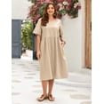thumbnail image 3 of Zeagoo Plus Size Sundress Short Sleeve for Women Summer Cotton Dresses Casual Loose Pockets Long Dress, 3 of 6