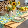 thumbnail image 4 of Summer Lemon Round 15 Inch Placemats Set of 2, Green Botanical Blue Flowers HeatResistant Non Slip Place Mats for Dining Table, Wipeable Braided Kitchen Table Mats for Housewarming, 4 of 9