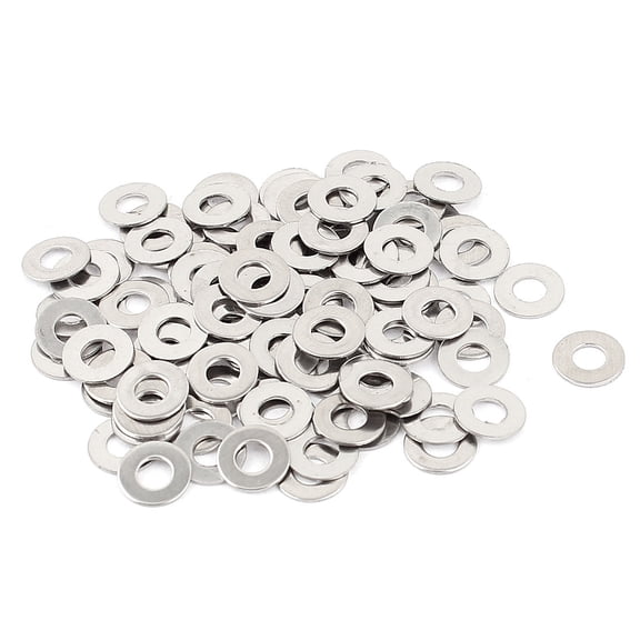 100Pcs M3 x 7mm x 0.5mm 304 Stainless Steel Flat Washer for Screw Bolt