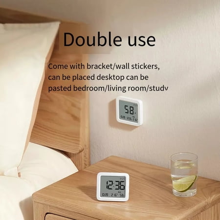 FPWNGL Wireless Bluetooth Smart Thermometer and Hygrometer for Precise Environment Management - Compatible with Mi APP - Improve Indoor Comfort.