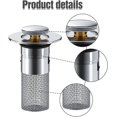 thumbnail image 4 of Bathroom Sink Stopper Hair Catcher, Bathroom Sink Drain Strainer, Pop Up Sink Drain Filter with Removable Stainless Steel Filter Basket Hair Catcher for US Bathroom Sink Stopper Replacement, 4 of 8