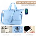 thumbnail image 1 of Bolsa De Deporte De Yoga Bolsa de lona para mujer, 3 uds., bolsa de equipaje de mano, bolsa de fin de semana de gran capacidad (azul claro) Likrtyny Para Estrenar, 1 of 3