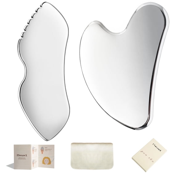 Juego de herramientas faciales Gua Sha de acero inoxidable FSWSawx