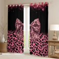 thumbnail image 2 of Erosebridal Cheetah Print Bowtie Blackout Curtains Set of 2 (52x84 Each) for Girls Women ,Teens Bling Glitter Print Window Curtains,Microfiber Bedroom Decor, 2 of 6