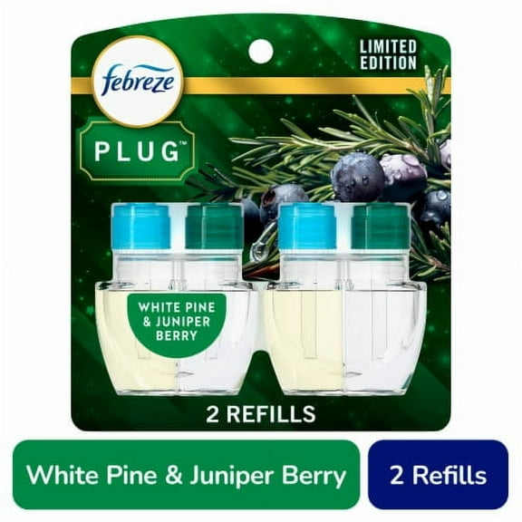 Febreze Odor-Fighting Fade Defy PLUG Air Freshener White Pine & Juniper Berry Oil Refill