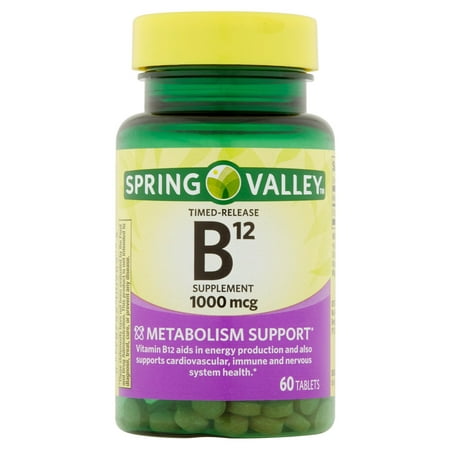 Spring Valley Timed naturel Release vitamine B12 Comprimés, 1000mcg, 60 count