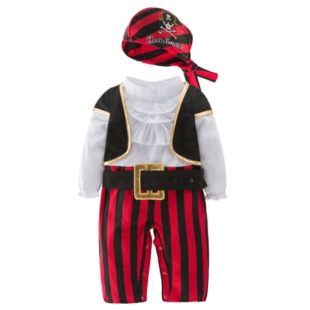 Infant Baby Boy Cap'N Stinker Pirate Halloween Costume 4 pcs Set (80/12-18