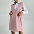 thumbnail image 5 of Mifsaly Sweater Vest Dress Women V-Neck Sleeveless Knit Dresses Mini Work Elegant Spring Fall Outfits with Pockets M, 5 of 8