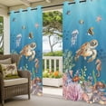 thumbnail image 5 of Outdoor Curtains for Patio Waterproof, Turtle Coastal Windproof Pravicy Outside Porch Blackout Curtain, Nautical Ocean Summer Beach Coral Octopus Sun Blocking Grommets Curtains for Cabana 54"x108", 5 of 9