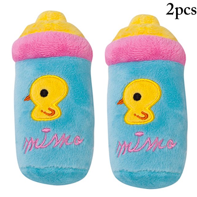 2PCS Plush Pet Toy Feeder Shape Bite Resistant Dog Squeaky Toy Pet Chewing Toy