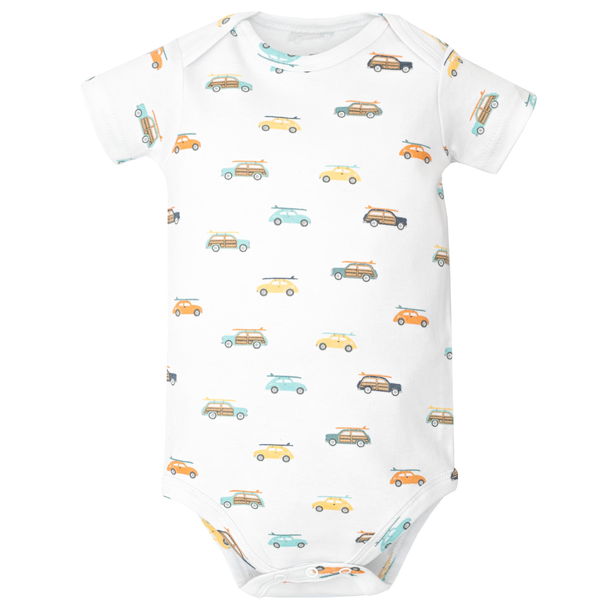 Hudson Baby Infant Boys Cotton Bodysuits 5-Pack, Cutest Beach Dude, Newborn