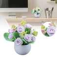 thumbnail image 2 of 1 Pcs Artificial Flowers Kit With Pot,Artificial Silk Flowers In Pot, Fake Flowers With Vase, Small Plant Potted Decor,Faux Flower Arrangement With Pot For Home Dining Table Decor,(O,4.7x5.9 in), 2 of 9