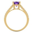 thumbnail image 4 of 2.21 ct Oval Cut Natural Amethyst Solitaire with Simulated Diamond Accents 18K Yellow Gold Womens Engagement Ring, 4 of 5