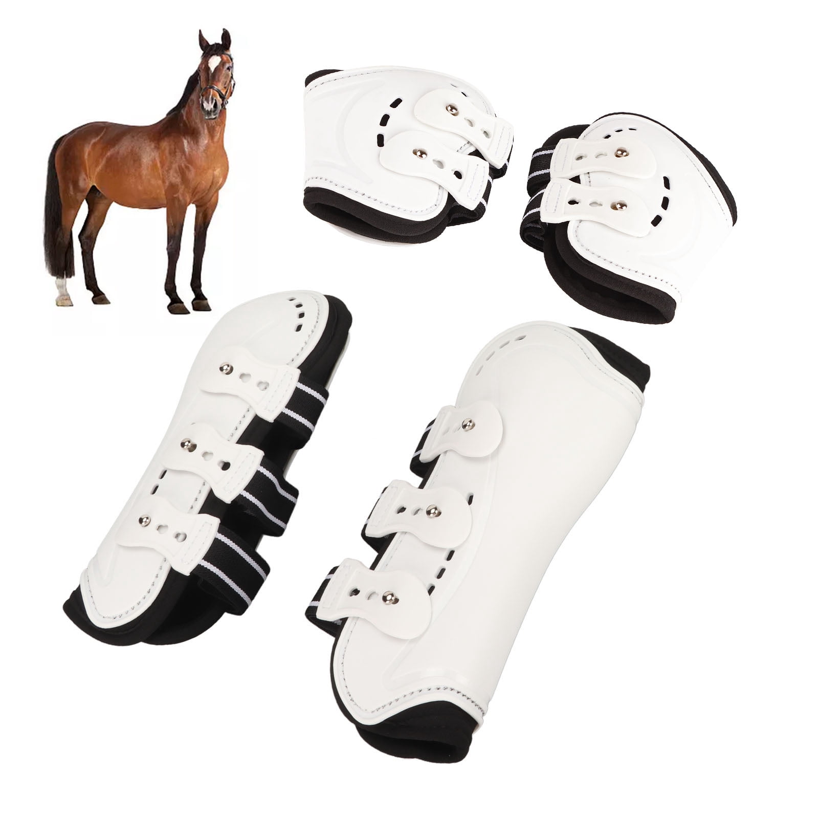 Bottes De Protection Pour Chevaux En Cuir Et Néoprène