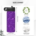 thumbnail image 4 of Bingfone Purple Glitter Print 18oz Sports Insulated Kettle With Straw, Leakproof & BPA Free, Drinking Sports Water Bottle for Fitness, Gym & Outdoor, 4 of 8