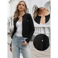 thumbnail image 2 of DARING DIVA Women's Knit Long Sleeve Cropped Sweater Cardigan Shrug L Black, 2 of 6