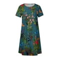 thumbnail image 4 of Otvok Summer Dresses for Women's Boho Sundress Short Sleeve Loose Casual Tshirt Dress with Pockets, 4 of 6