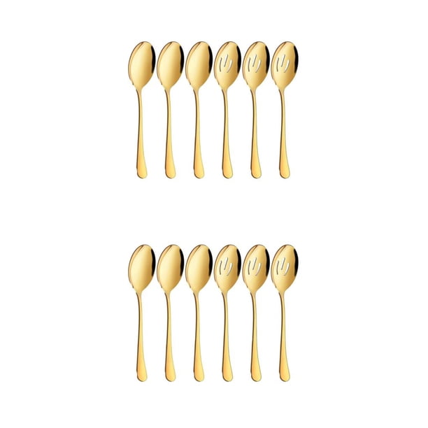 Cucharas de Acero inoxidable Yuarrent 6 unids/set dorado 2Conjunto
