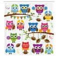 thumbnail image 3 of Ambesonne Owls Shower Curtain, Cheerleader League Team, 69"Wx84"L, Multicolor, 3 of 5