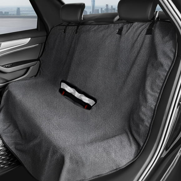 Funda de asiento de coche ZIMABLUE, tela rizada impermeable, gris