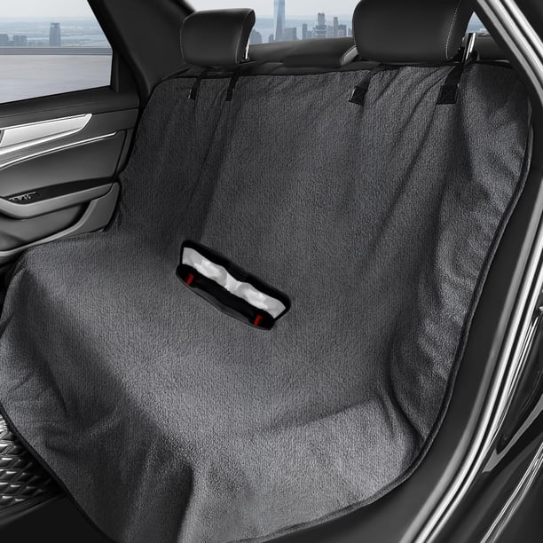 Funda de asiento de coche ZIMABLUE, tela rizada impermeable, gris