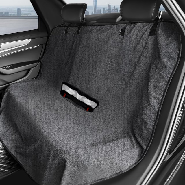 Funda de asiento de coche ZIMABLUE, tela rizada impermeable, gris