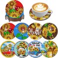 thumbnail image 1 of Juego Posavasos Con Diamantes DIY Wdftyju Girasol Verano 8 Piezas, 1 of 9