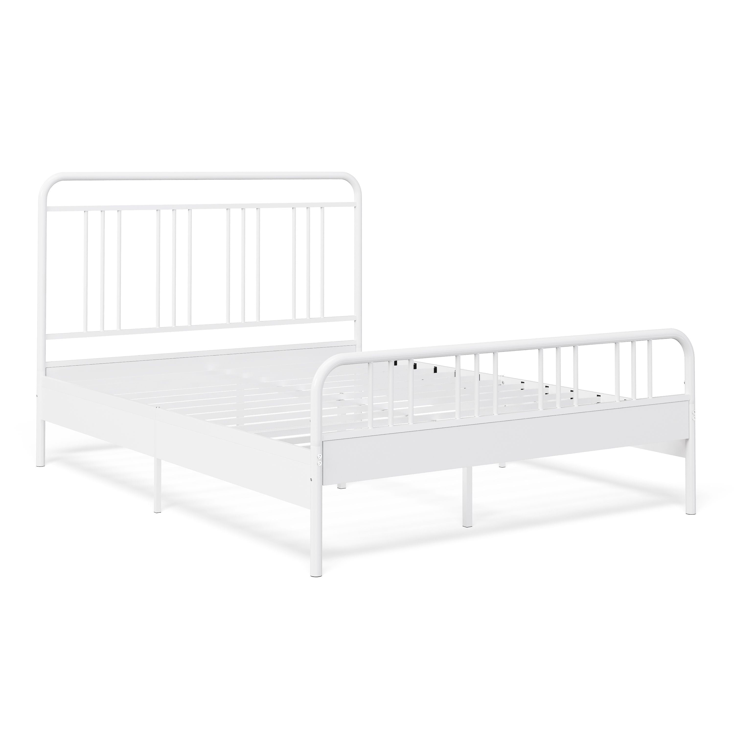 Mainstays Kids Full Size Metal Platform Bed Frame, White