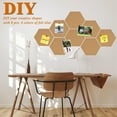 thumbnail image 3 of Hexagon Felt Cork Board Tiles Self Adhesive DIY Bulletin Board Pin Board for Office School Home Wall Decor Stickers Memos Photos Display (Camel & ), 3 of 7
