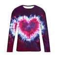 thumbnail image 5 of Valentine Sweater for Women Men 3D Ugly Heart Sweater Tie Dye Rainbow Swirl Heart Long Sleeve T-Shirt, 5 of 5