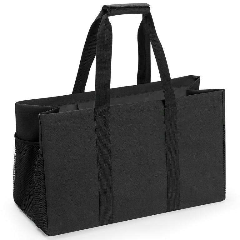 Kitsin Utility Tote Bag with Pockets Foldable Totes for Groceries