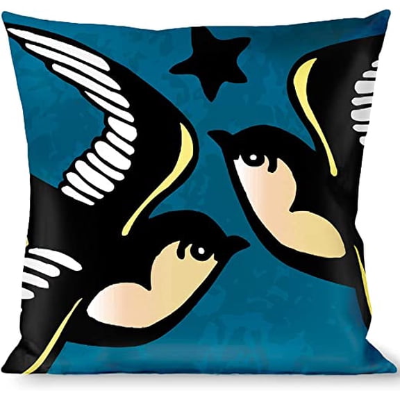 Pillow Decorative Throw Mom Dad Close Up Blue Sparrows
