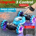 thumbnail image 3 of Coche acrobático teledirigido 4WD 1:16 con luz LED, inducción de gestos, deformación, giro, escalada, controlado por Radio, coche electrónico, juguetes para niños, 3 of 4