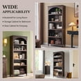 thumbnail image 7 of SinCiDo Tall Arched Bookcase, 5-Tier Large Bookshelf with Open Display Shelves for Living Room, Brown, 7 of 7