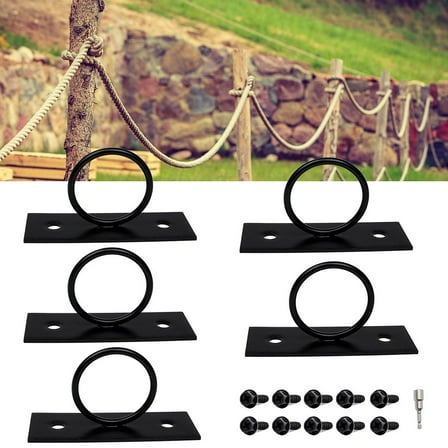 5Pack 2inch Rope Support Holder Drop Ring Brackets Stainless Steel Decorative