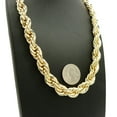 thumbnail image 4 of Hip-Hop Rapper's Style 12mm Rope Chain Necklace in Gold-Tone, 22", 4 of 4
