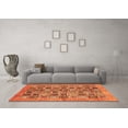 thumbnail image 3 of Ahgly Company Indoor Round Oriental Orange Modern Area Rugs, 6' Round, 3 of 4