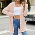 thumbnail image 6 of miqiqism Woman Soft Knit Cardigan Sweater with Pockets Lightweight Long Sleeves Sweaters Tops,Undaunted__Pink,Large, 6 of 6