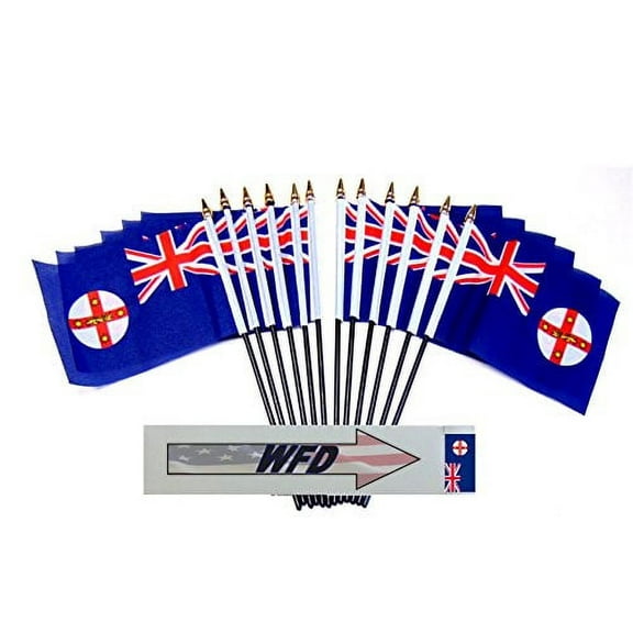 PACK of 12 4"x6" New South Wales Miniature Desk & Table Flags, 1 Dozen 4"x 6" Australia New South Wale State Small Mini Stick Flags