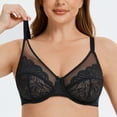 thumbnail image 6 of MELENECA Women's Minimizer Bras for Large Bust Underwire Plus Size Full Coverage Lace Bras Black 36E, 6 of 7