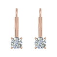 thumbnail image 2 of 1/2 Carat Diamond Leverback Drop Earrings in 14K Rose Gold - IGI Certified, 2 of 3