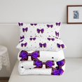 thumbnail image 5 of Manfei Purple Bow Twin Comforter Sets,Kawaii Princess Bowknot Bedding Set,Colorful Stars Reversible,2pcs,1 Comforter and 1 Pillowcase, 5 of 7
