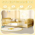 thumbnail image 2 of Alvantor Twin Size Floor Bed with Entrance and Guardrails – Low Montessori Wood Bed Frame for Toddlers, Natural, 2 of 6