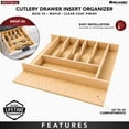 thumbnail image 3 of Rev-A-Shelf Natural Maple Right Size Utensil Drawer Insert, 19 1/4"x19 1/2", 3 of 10