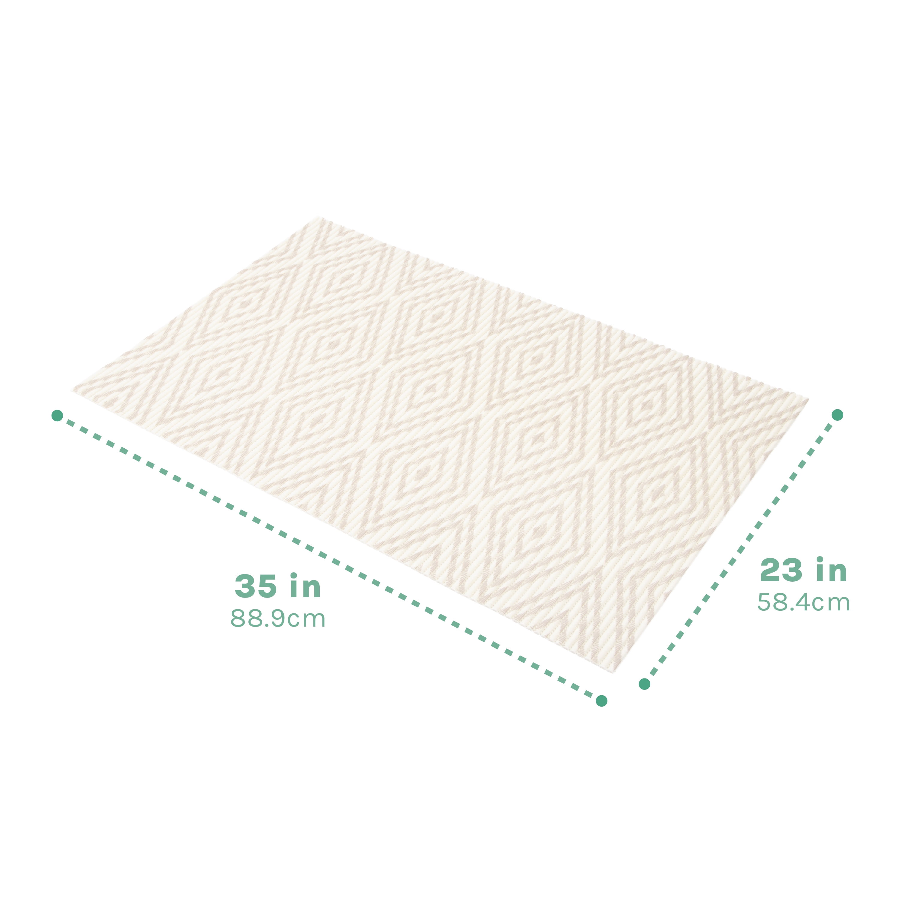 Kitty City Large Water Resistant Cat Litter Foam Mat, Tan Diamond Print, 35 x 23"